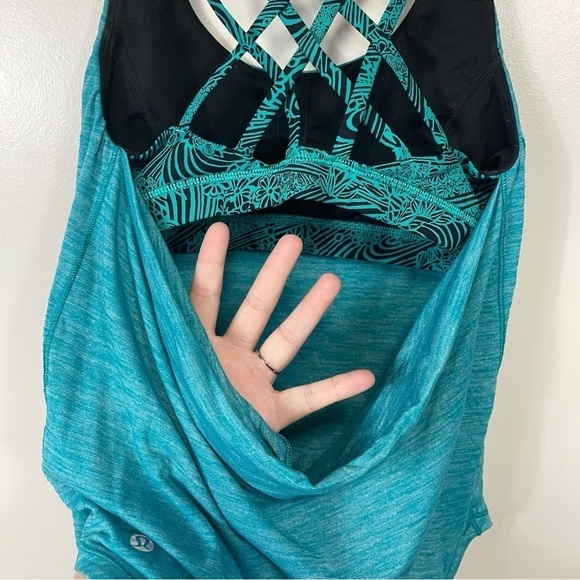 LULULEMON Free To Be Serene Tank (2 In 1) Green & Black - SIZE 2 - Picture 6 of 8